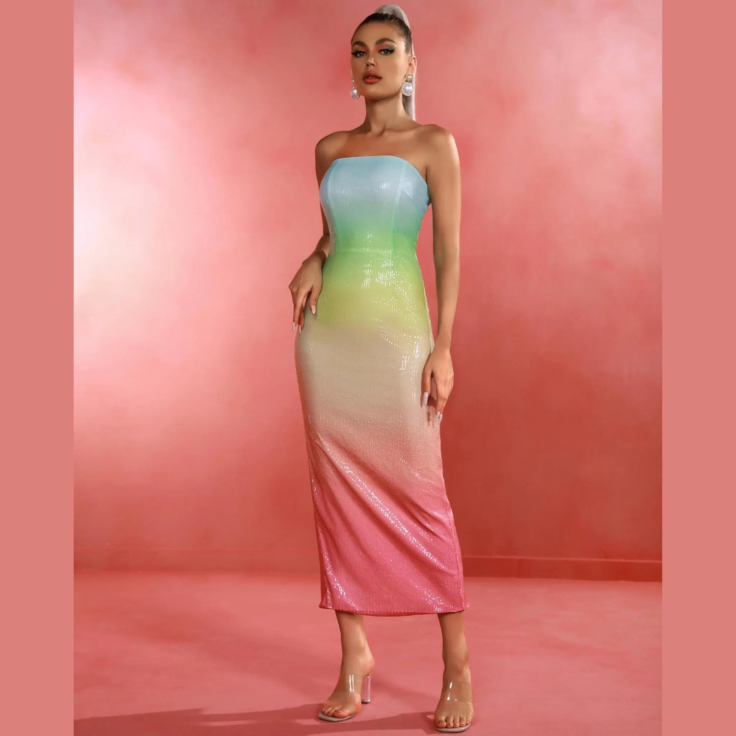 Sequin Multicolor Dress OCS Trade Co., Ltd. Dresses Uniquely Branded