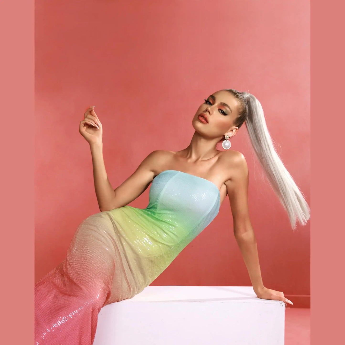 Sequin Multicolor Dress OCS Trade Co., Ltd. Dresses Uniquely Branded