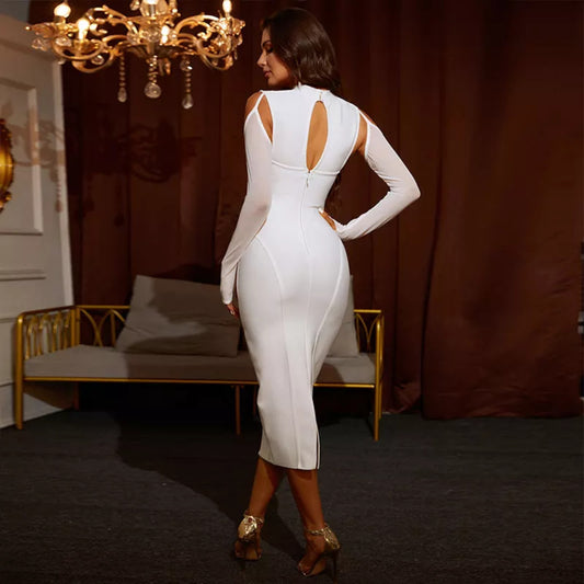 Choker Long Sleeve Midi Dress Zhuofei Clothes Co., Ltd.