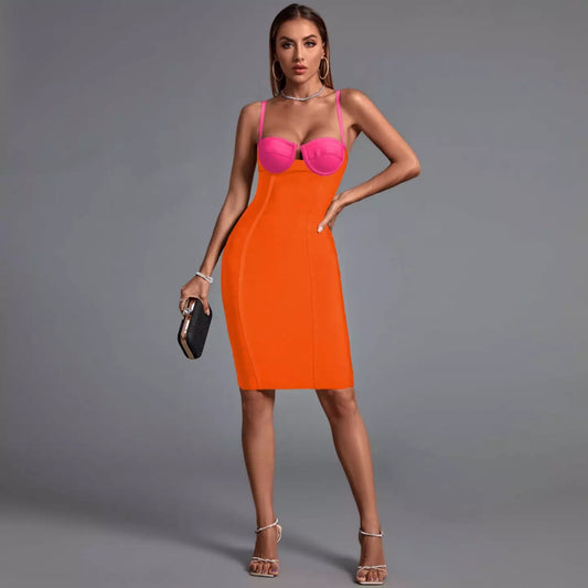 Color Block Bodycon Dress OCS Trade Co., Ltd.