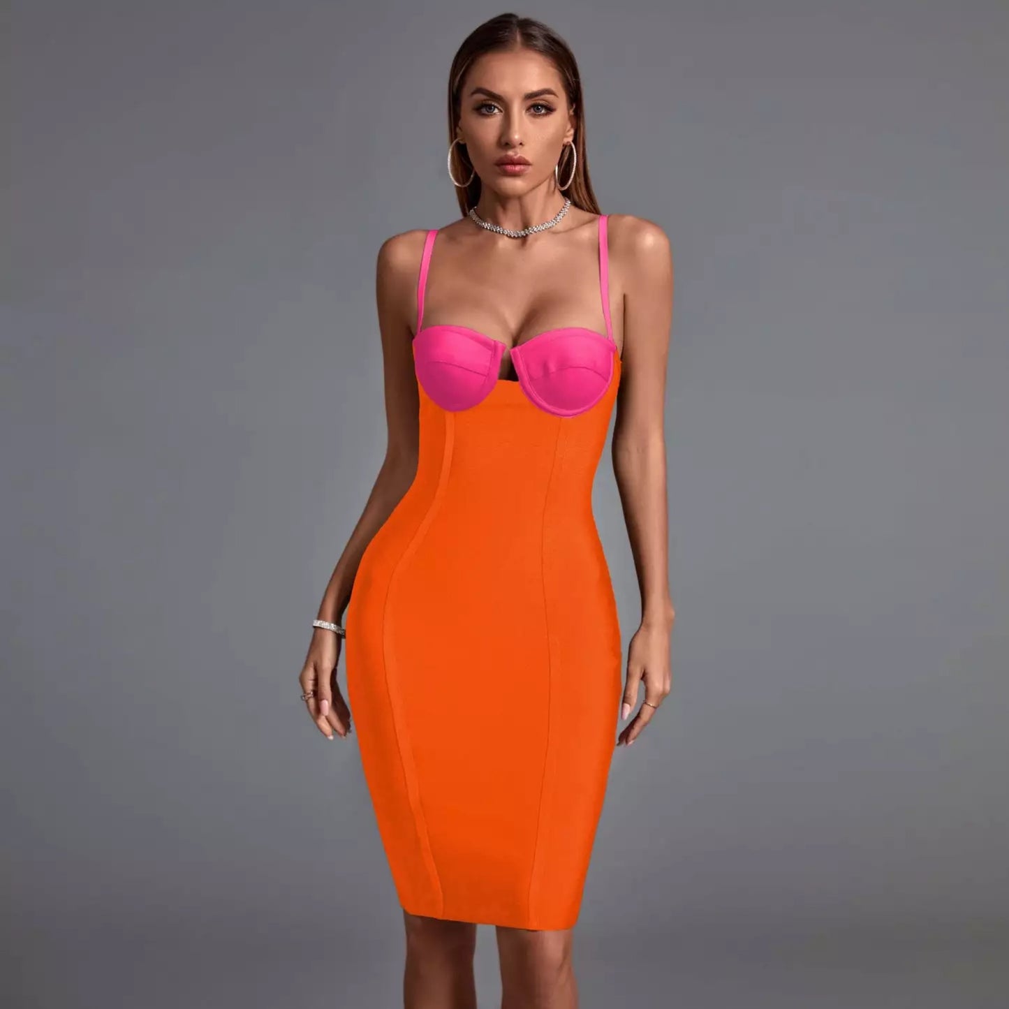 Color Block Bodycon Dress OCS Trade Co., Ltd.