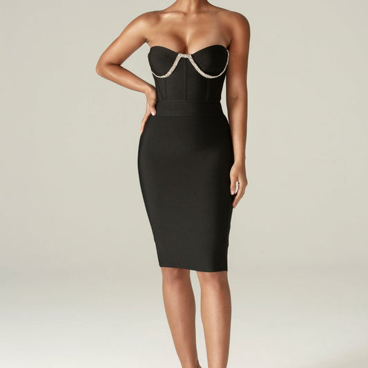 Crystal Strapless Midi Dress OCS Trade Co., Ltd.