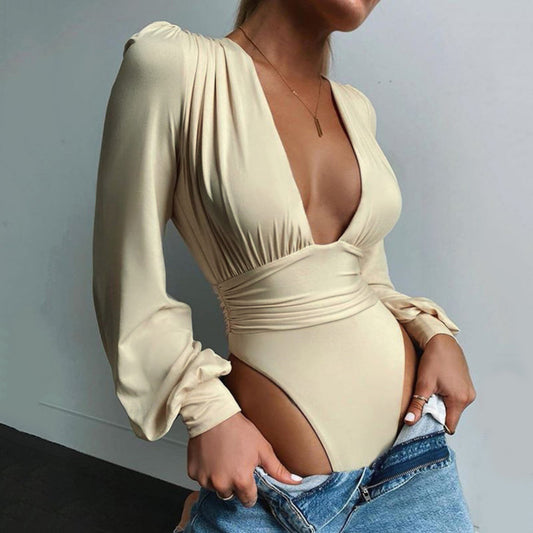 Deep V Neck Bodysuit Zhilin Import & Export Co., Ltd.