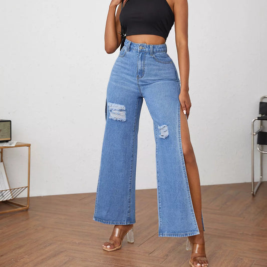 High Slit Jeans Zhilin Import & Export Co., Ltd.