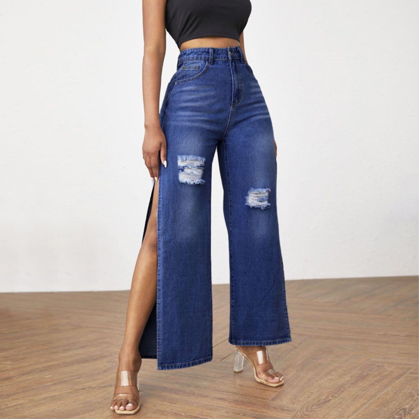 High Slit Jeans Zhilin Import & Export Co., Ltd.