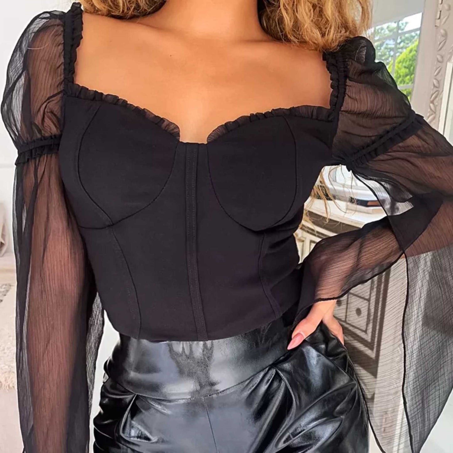 Mesh Long Sleeve Top Zhuofei Clothes Co., Ltd.