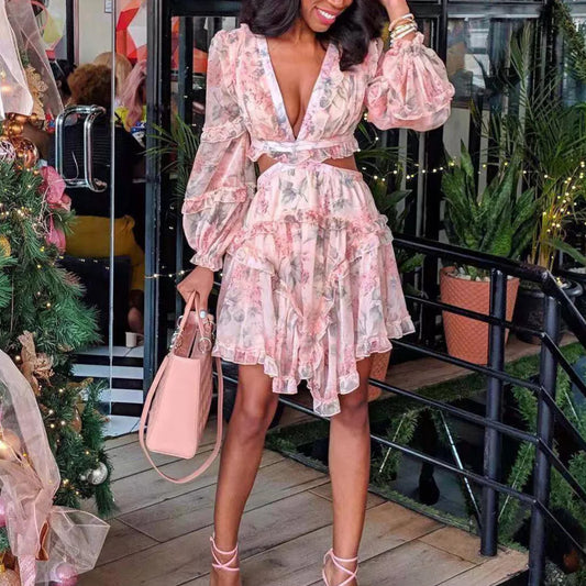 Mesh Ruffle Floral Dress OCS Trade Co., Ltd.