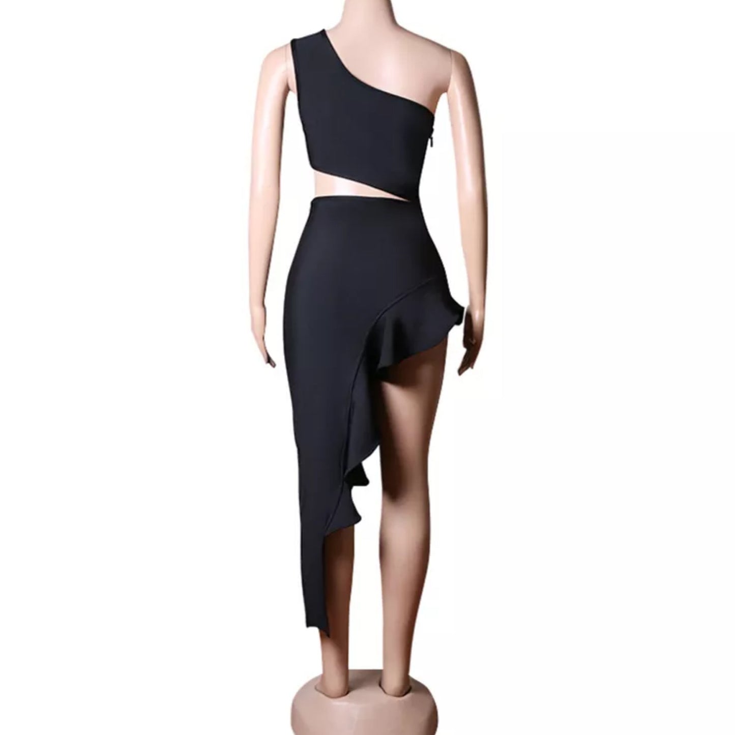 One Shoulder Cutout Ruffle Dress Zhuofei Clothes Co., Ltd.