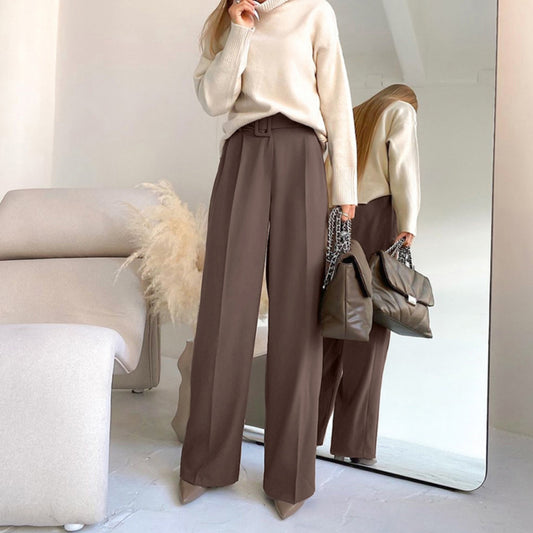 Pleated Wide Leg Belted Pants OCS Trade Co., Ltd.