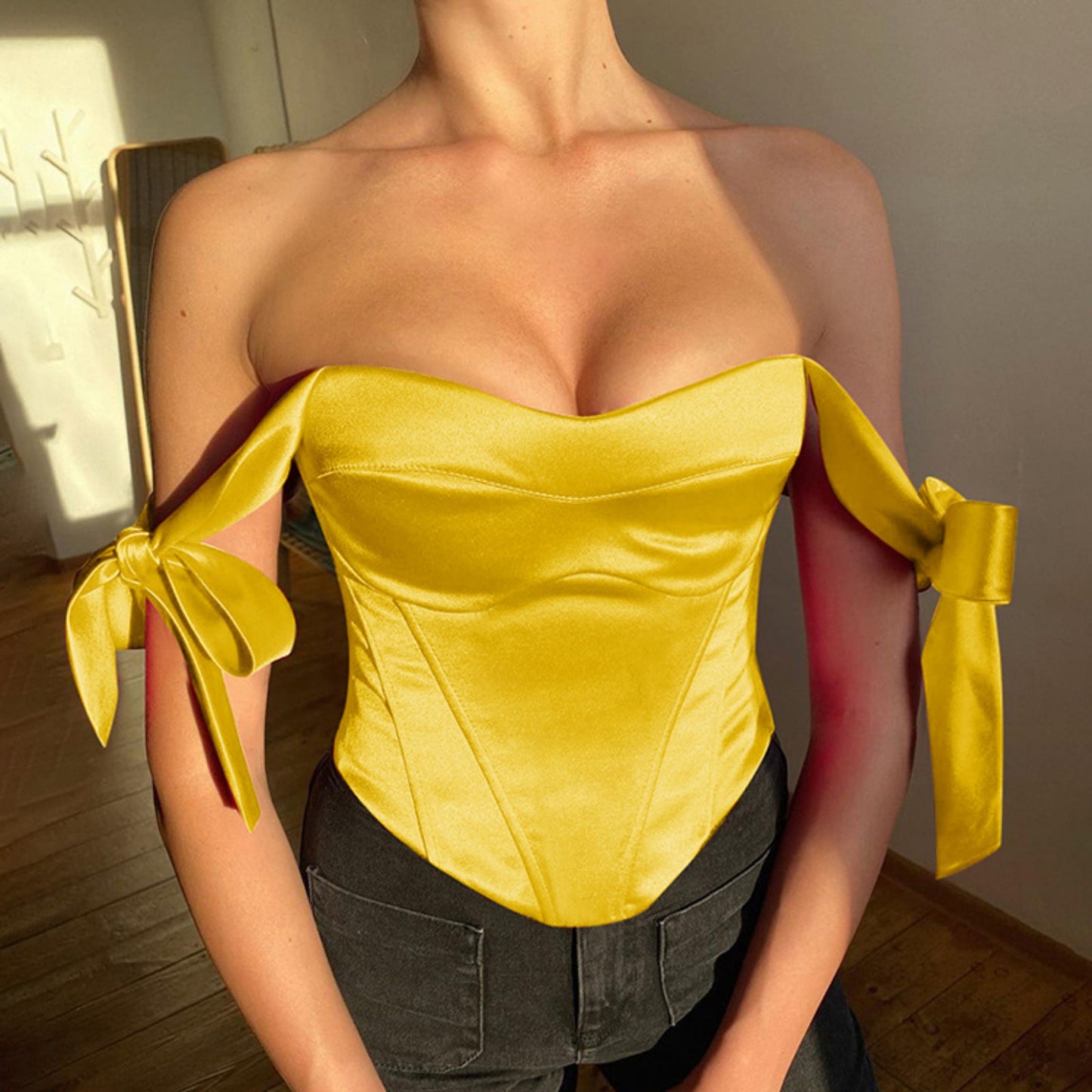 Satin Corset Bow Tie Top OCS Trade Co., Ltd.