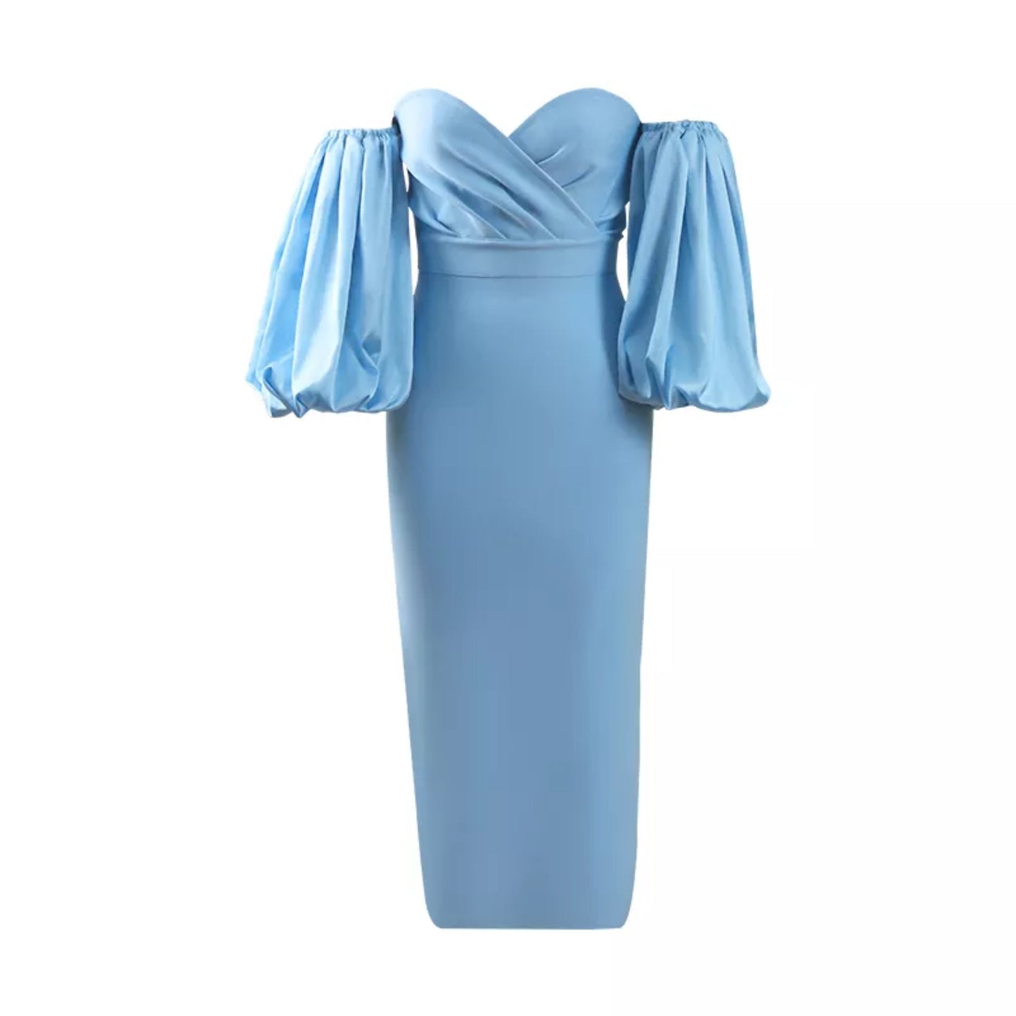 Satin Puff Sleeve Maxi Dress Zhuofei Clothes Co., Ltd.
