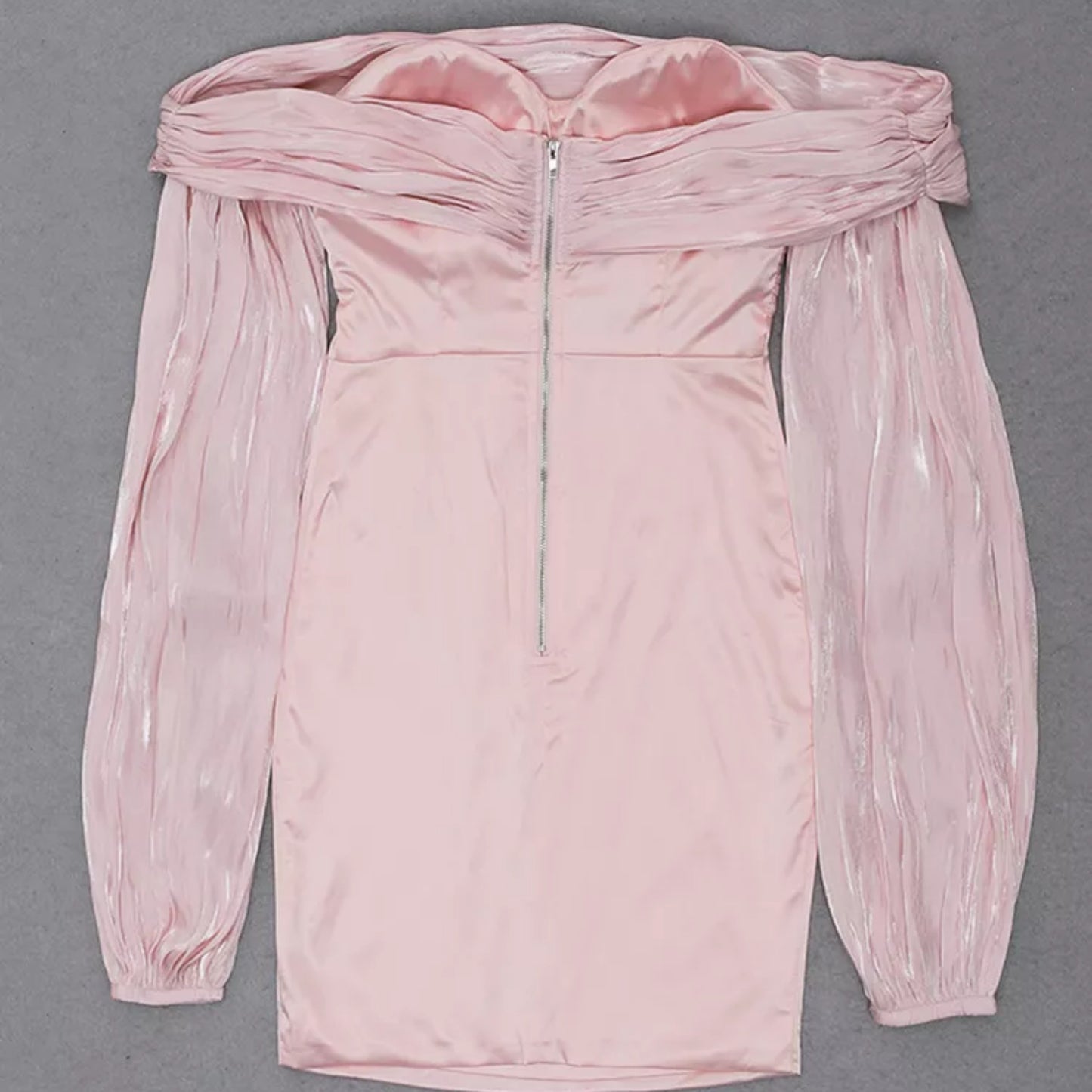 Satin Sheer Sleeve Dress Zhuofei Clothes Co., Ltd.