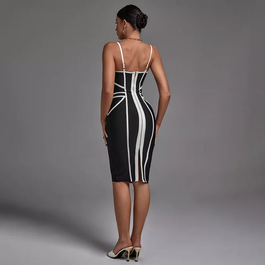 Sheer White Lines Dress OCS Trade Co., Ltd.