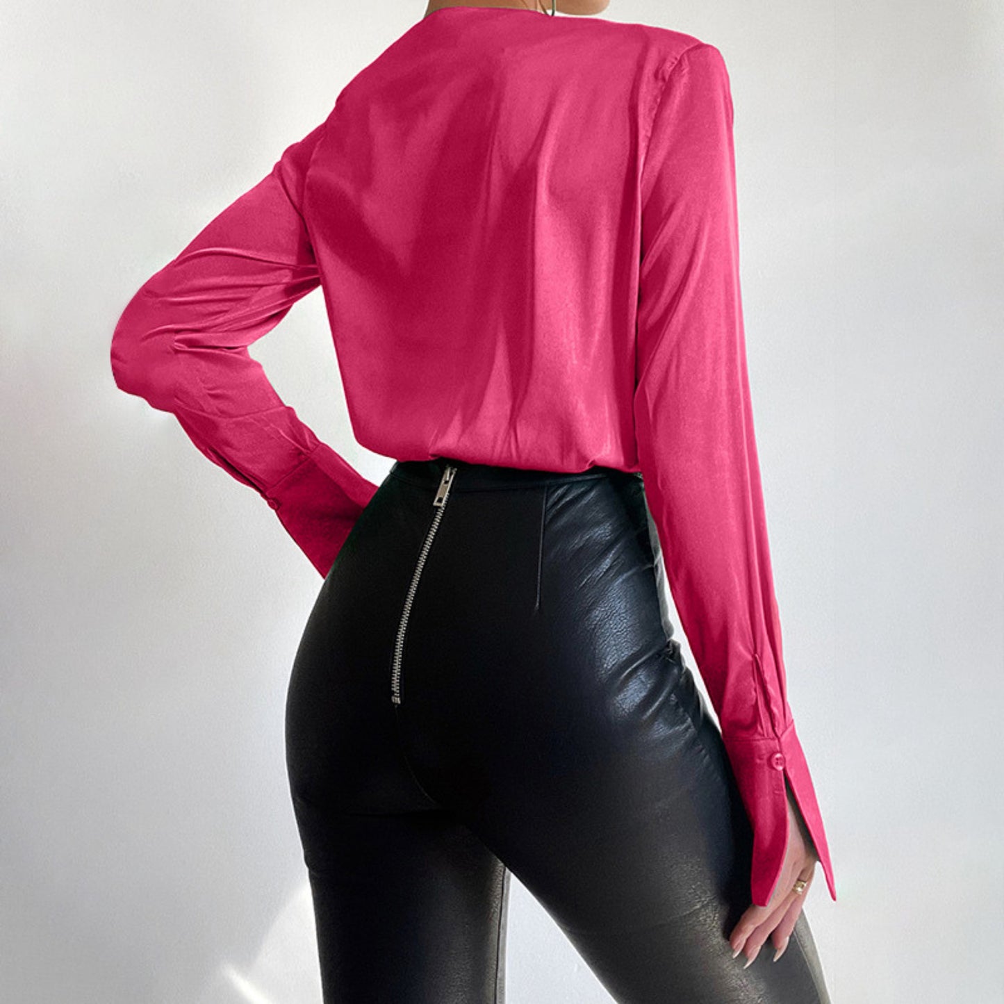 V-Neck Pleated Bodysuit OCS Trade Co., Ltd.