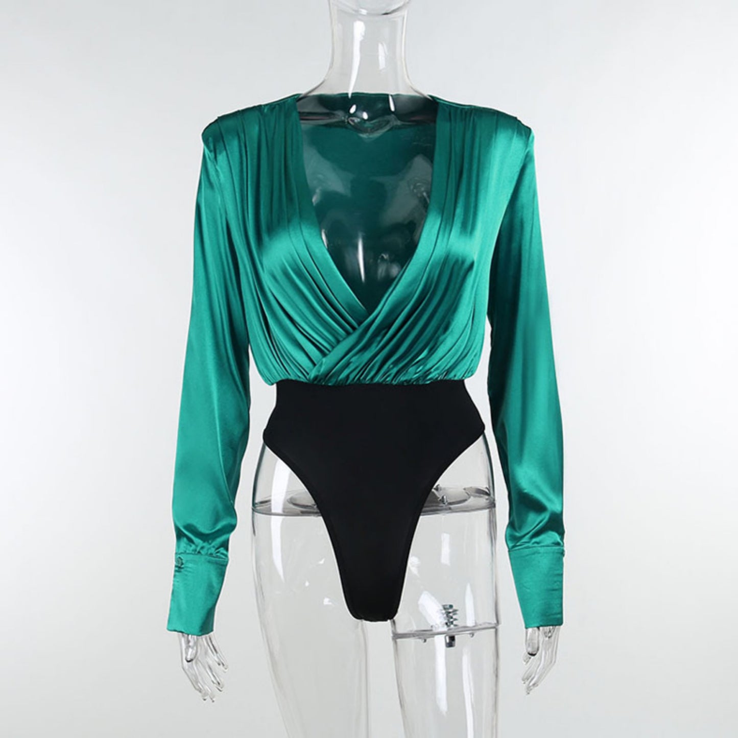 V-Neck Pleated Bodysuit OCS Trade Co., Ltd.