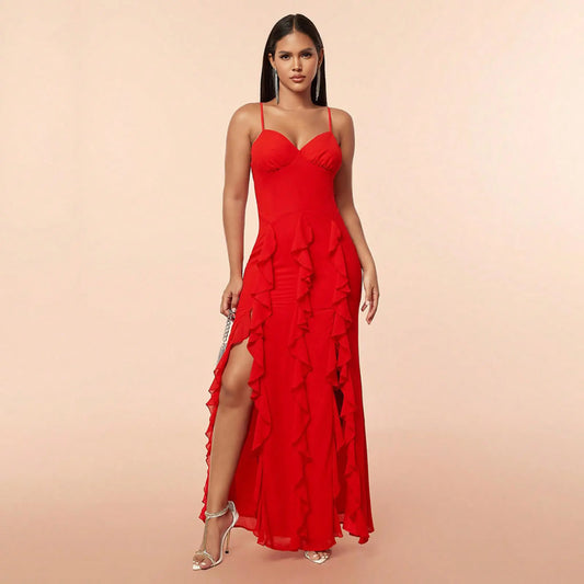 Ruffle Slit Dress OCS Trade Co., Ltd.