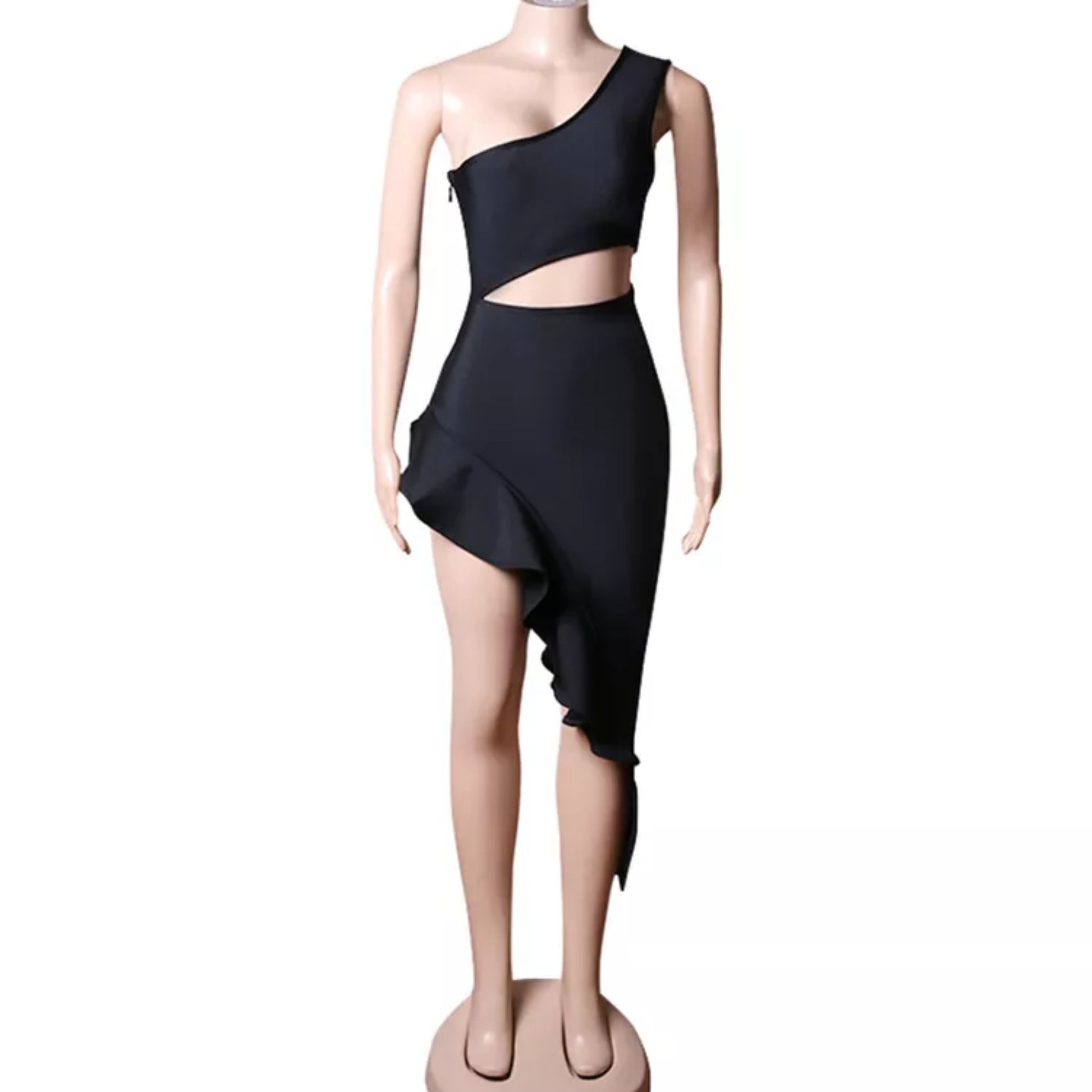 One Shoulder Cutout Ruffle Dress Zhuofei Clothes Co., Ltd.