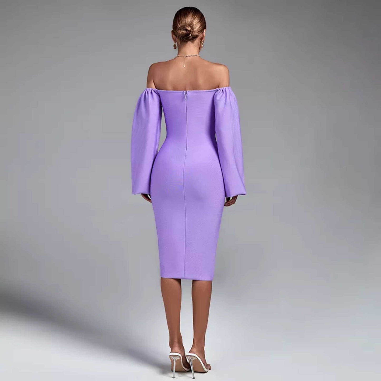 Puff Sleeve Midi Dress OCS Trade Co., Ltd.