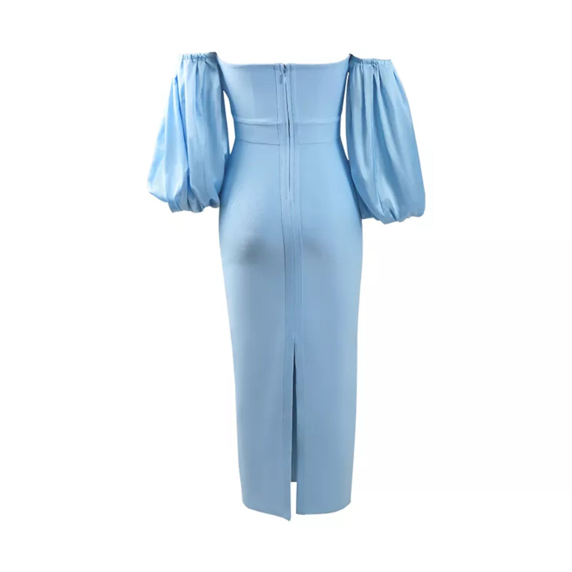 Satin Puff Sleeve Maxi Dress Zhuofei Clothes Co., Ltd.