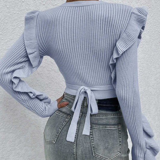 Wrapped Crop Top Sweater Uniquely Branded